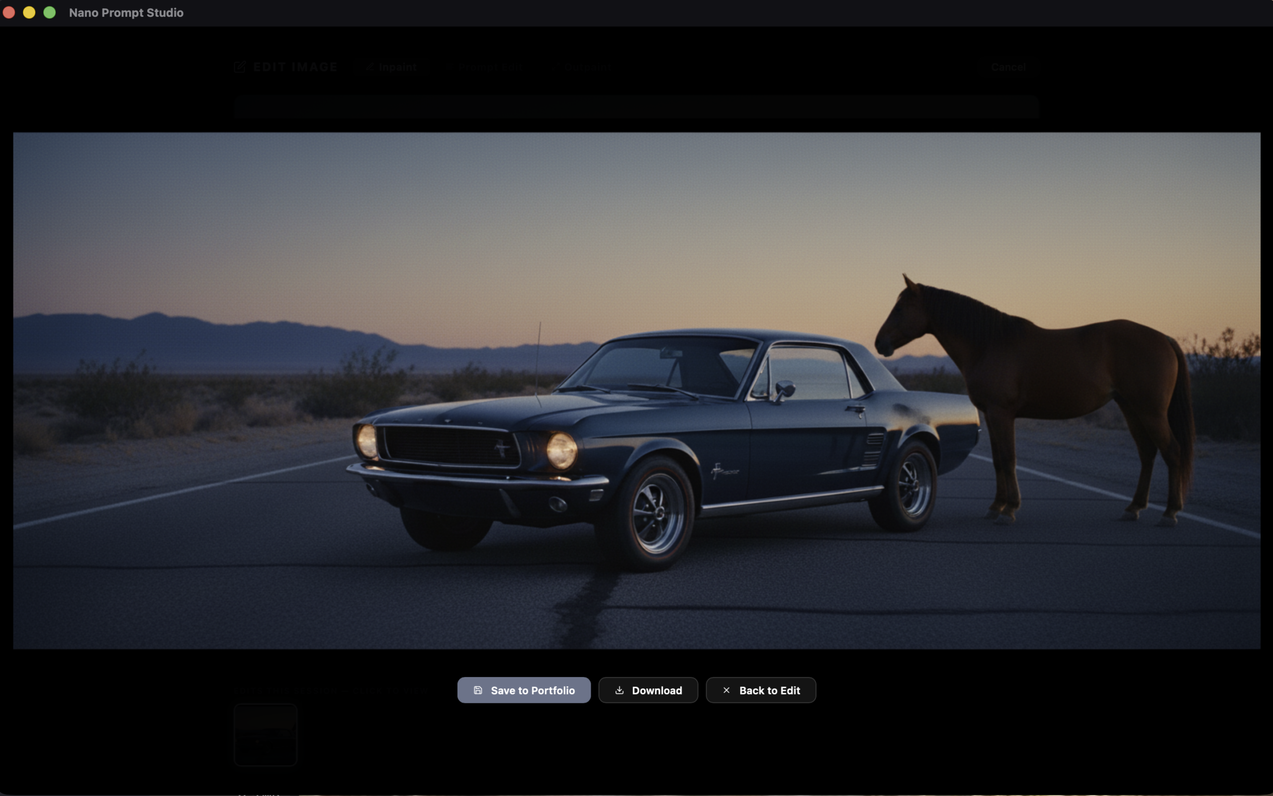 Result: Mustang with horse